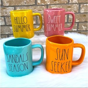 NWT Rae Dunn 4-Piece Summer Mugs Bundle